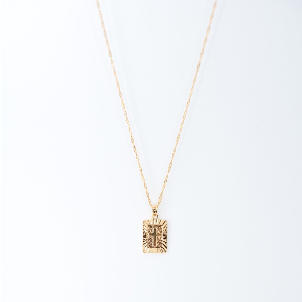 Gold Faith Cross Necklace